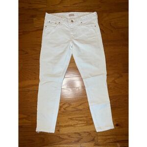 Mother The Looker Cream for a‎ Day Distressed Skinny Jeans Size 28